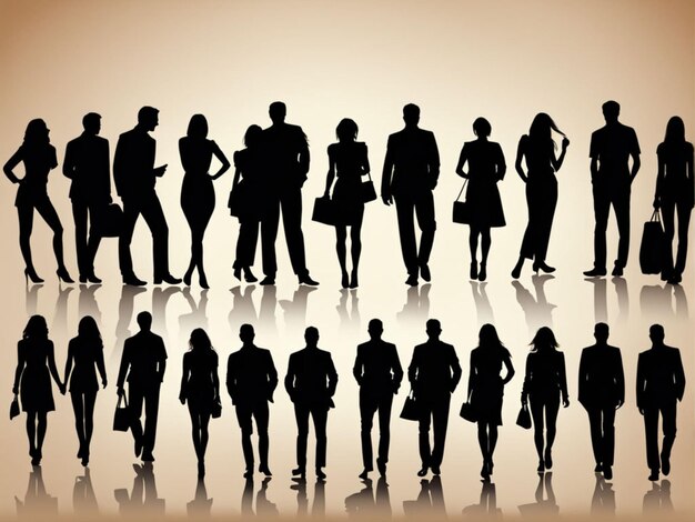 Photo adult people silhouettes background