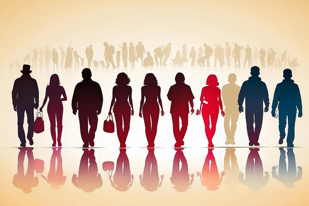 Adult people silhouettes background