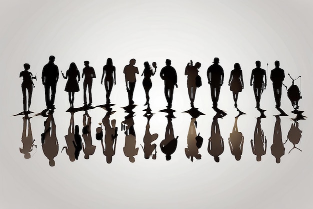 Adult people silhouettes background
