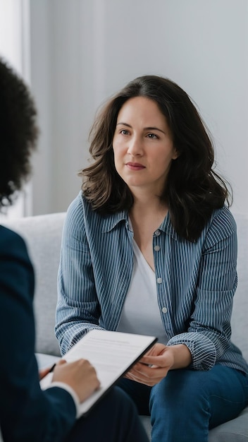 Adult woman at therapy session