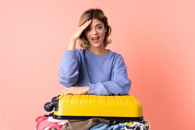 Adult woman with travel baggage