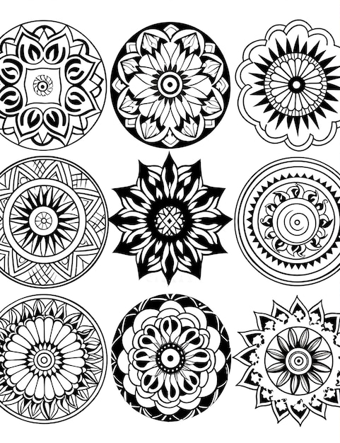 Photo adults mandalas and patterns coloring pages