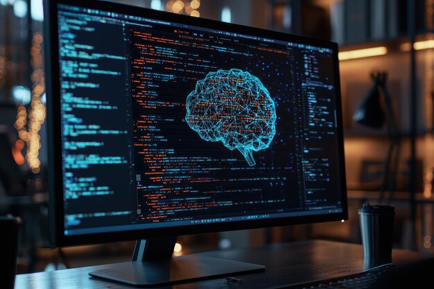 advanced ai development neural networks and deep learning algorithm on programmer39s screen
