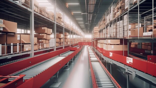 An advanced automated package sorting system orchestrates the smooth flow of parcels along the conveyor utilizing advanced computer vision and machine learning algorithms Generated by AI