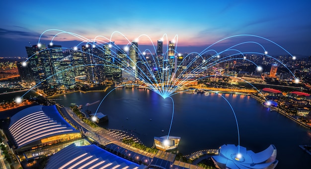 Advanced communication and global internet network connection in smart city