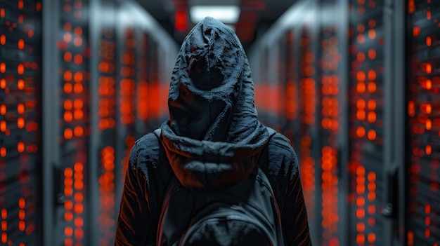 Foto background di hacker di sicurezza informatica avanzata