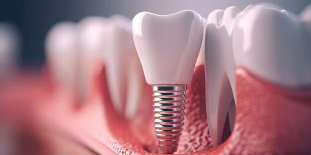 Foto presentazione di una tecnologia avanzata per gli impianti dentali che evidenzia la precisione e la qualità delle cure orali