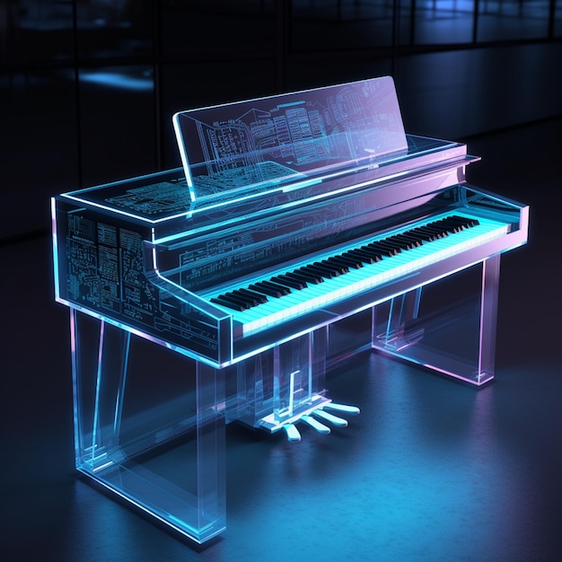 advanced digital piano with a sleek futuristic design