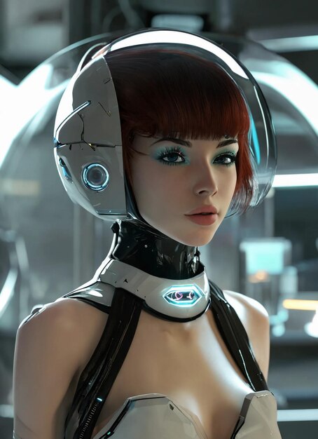 Photo advanced female robot