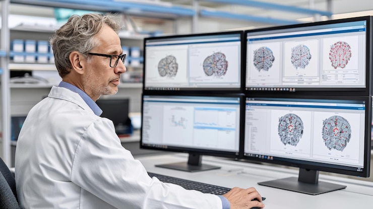 Photo advanced healthcare technology for vital patient data monitoring and effective diagnosis