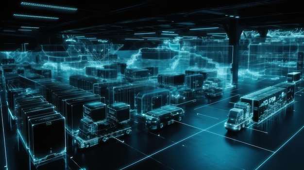写真 高度なロジスティクスおよび輸送業務のイメージは、効率性を強調します グローバル ネットワーキング ジェネレーティブ ai