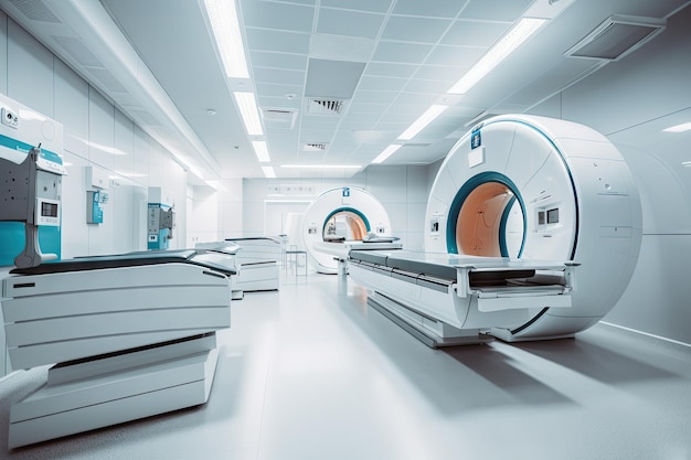 Advanced medical imaging equipment in a modern hospital setting created with generative ai