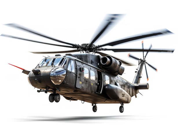 Advanced Military Helicopter Patrolling the Skies AI Generated