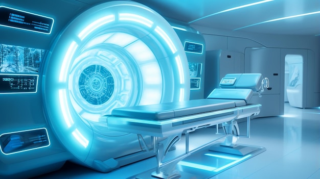 병원 연구실의 고급 MRI 또는 CT 스캔 의료 진단 기계