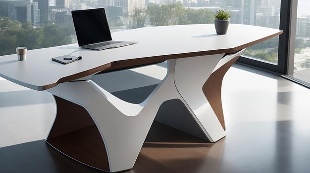 An Advanced PC Table for Futuristic Workspace with Integrated Technology and Ergonomic Brilliance