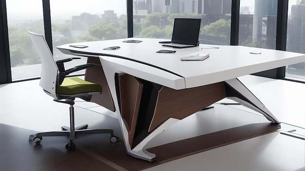 An Advanced PC Table for Futuristic Workspace with Integrated Technology and Ergonomic Brilliance