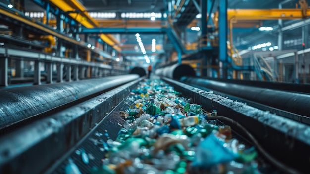 Photo advanced recycling facility with conveyor belts