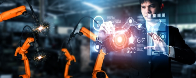 Sistema avanzato di bracci robotici per l'industria digitale e la tecnologia robotica di fabbrica