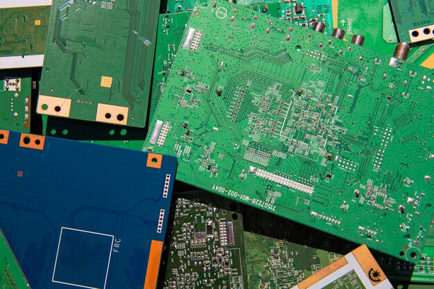 advanced technology concept circuit board cpu processor microchip starting artificial intelligence digitalization of neural networking and cloud computing circuit board with electrons