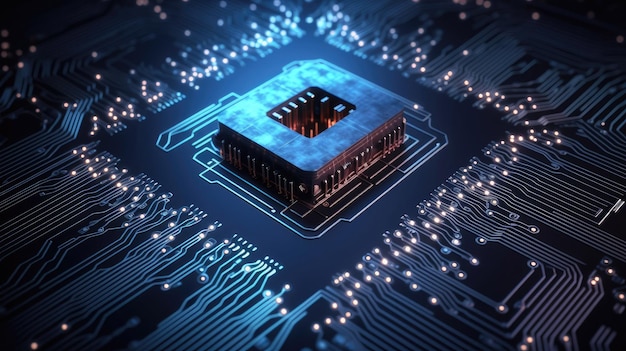 Advanced Technology Concept Visualisatie Print Circuit Board PCB elektronisch