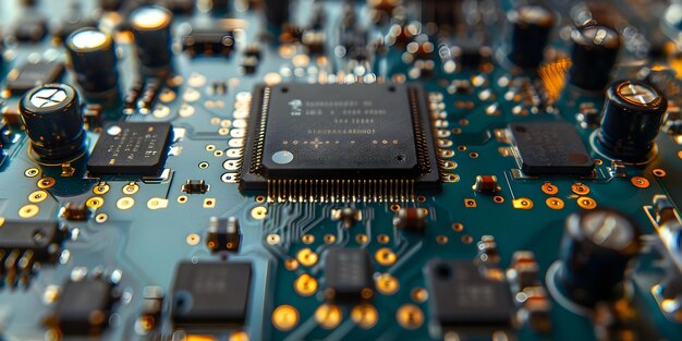 advanced technology visual representation of circuit board cpu microchip and ai networking concept technology circuit board cpu microchip ai networking