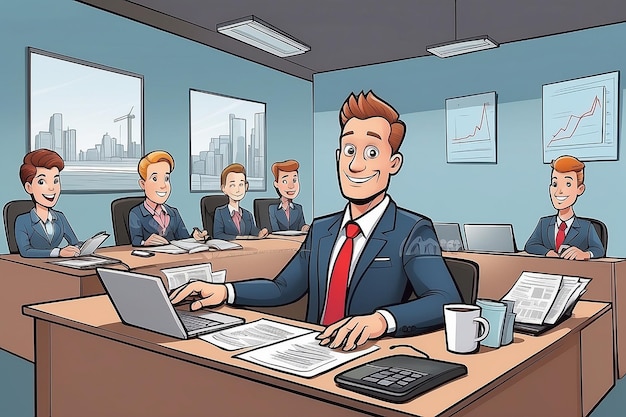 Advantage business concept cartoon