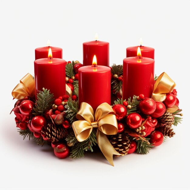 Premium AI Image Advent Wreath With Four Candles