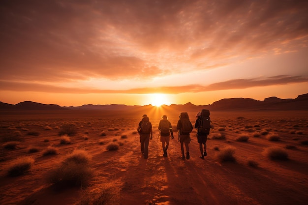 adventure in the beauty of the vast desert landscape at sunset