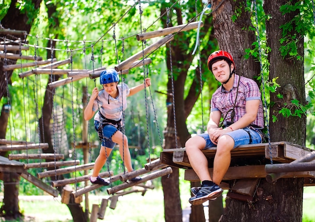 Adventure climbing high wire park