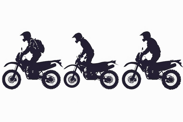 Photo adventure motorcycling on white background