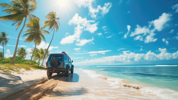 Adventure Seeker SUV Amidst Caribbean Bliss