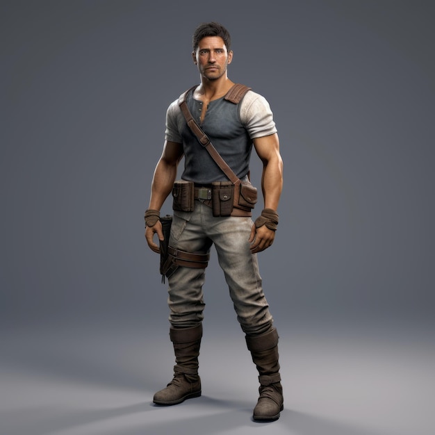 Adventureready Male Character With Easy Smile And Tomb Raider Style