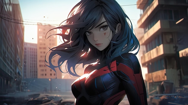 Premium AI Image  Unleash the Anime Power Japanese Kawaii Influence in  Anime Girl Superhero Art