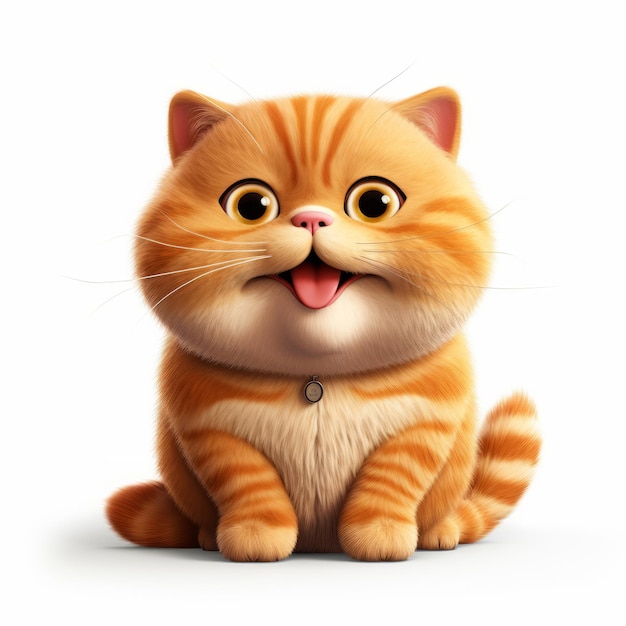 The Adventures of Chunky A Cheerful British Orange Cat Cartoon in 3D on a White Background