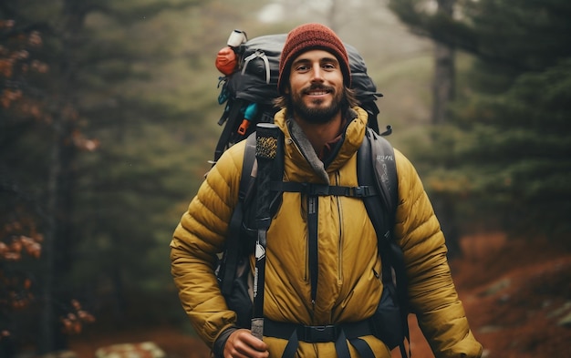 Man hiker looking at landmarks Stock Photo by ©Diana.mironenko 93998106