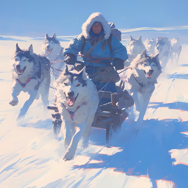 Adventurous Sled Ride with Huskies