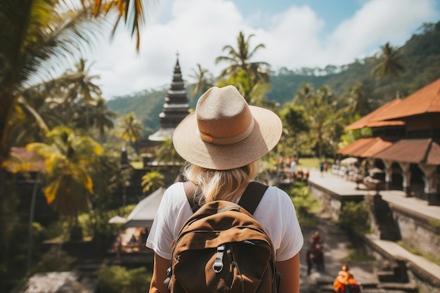 Adventurous Woman Embracing Bali Escape