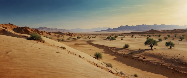 for advertisement and banner as Desert Mirage Watercolor illusions of a desert mirage with shifting