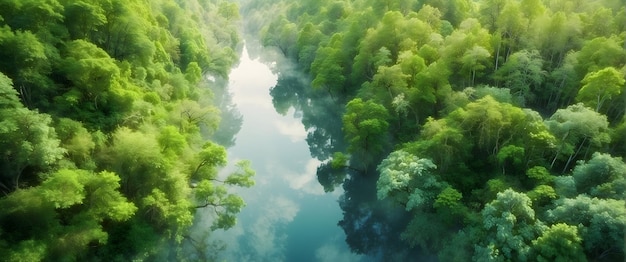 for advertisement and banner as Forest Canopy A watercolor canopy of forest greenery from a bird eye