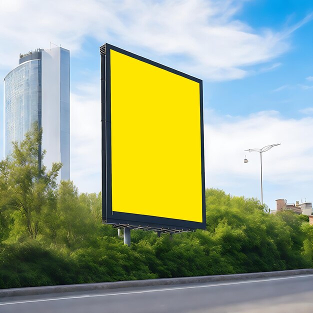 Advertisement billboard mock up by the road in the city