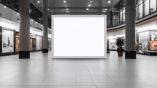 Advertisement board as empty blank white