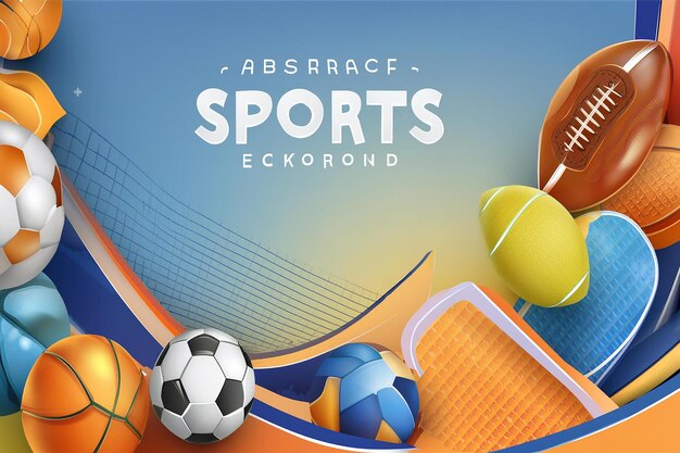 Photo an advertisement for a sports sports with a picture of balls and a soccer ball