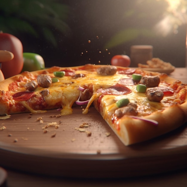 広告スタイルのピザは視覚的に魅力的です