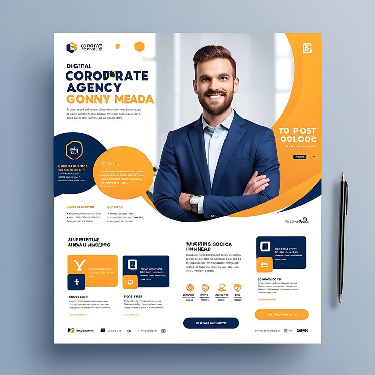 Photo advertising agency booklet career conference corporate course cover discussion editable education ev