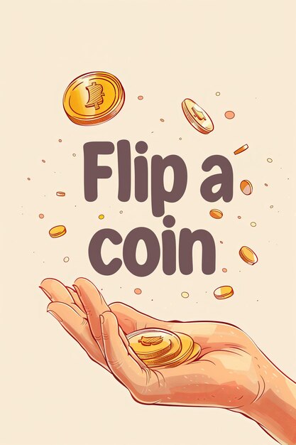 An advertising banner for flip a coin day