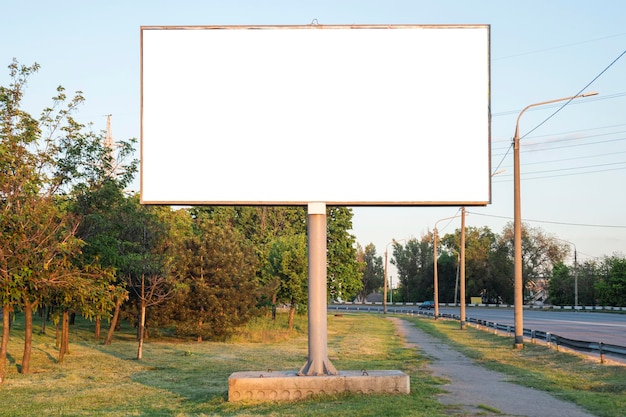 Advertising billboard metal large horizontal billboard mockup outdoors