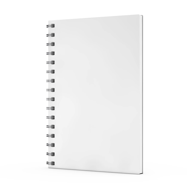 Advertising or Branding Template Blank Notebook White Mockups on a white background. 3d Rendering.