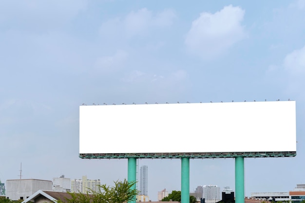 Advertising concept blank template for outdoor advertising or blank billboard on city highway Can be used for product display promotional poster