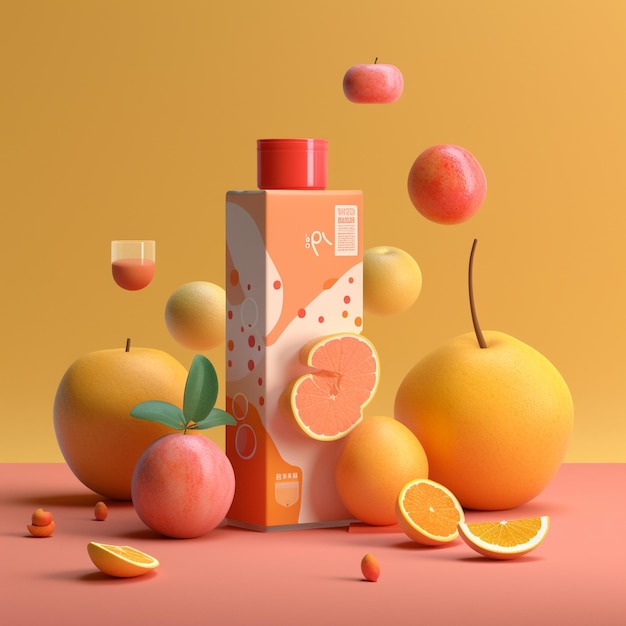 Advertising Fruit juice with milk splash