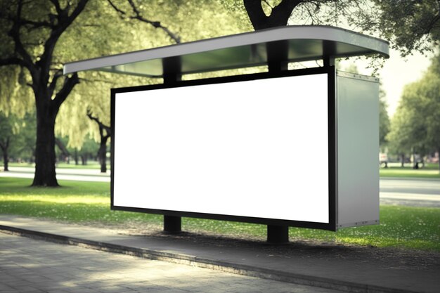 Advertising layout in the park a billboard for your advertising AI generated